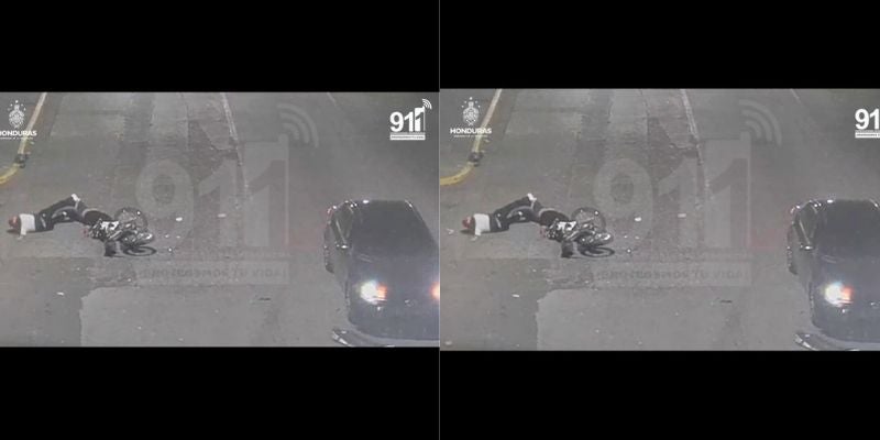 Video: Dos personas en una moto salen "volando", embestidos por un carro en TGU