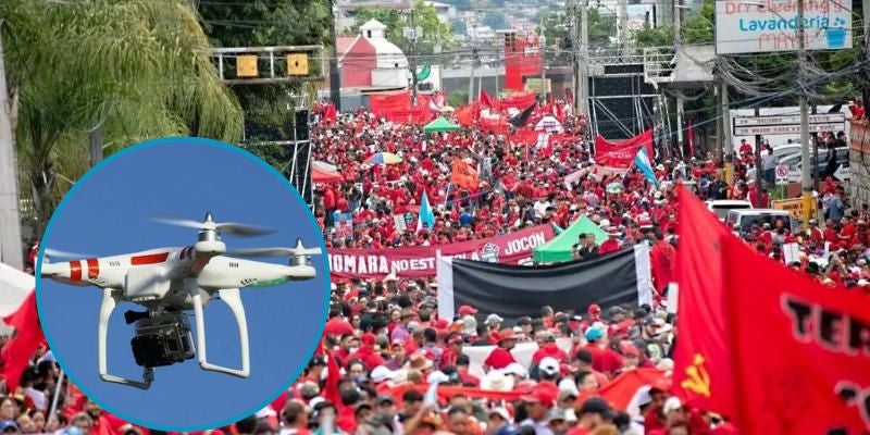 Prohiben el uso de drones que sobrevuelen durante la movilización de Libre