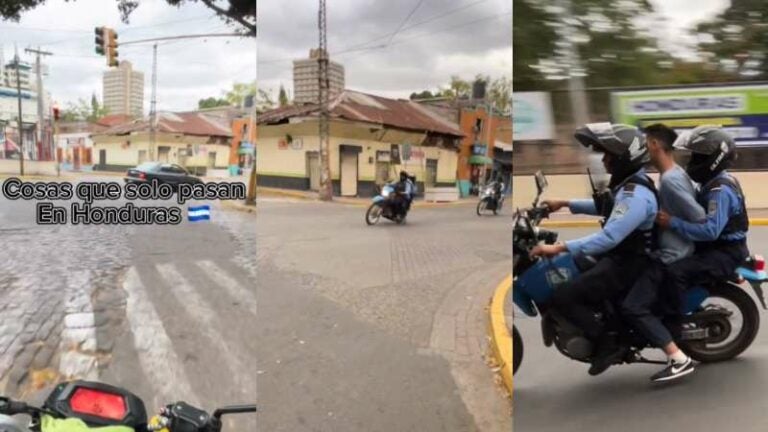 Policías con detenido en motocicleta