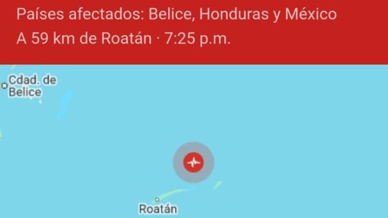 Sismo de magnitud 5.2 sacude Roatán