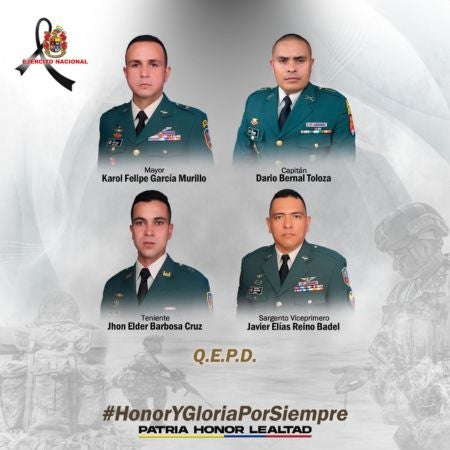 Mueren 4 militares colombianos en accidente aéreo en frontera con Panamá