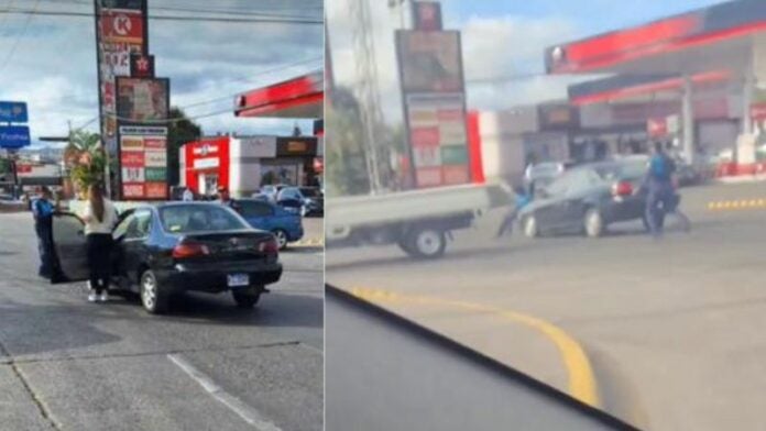 Ciudana atropella a un agente municipal en col. Las Palmas, TGU