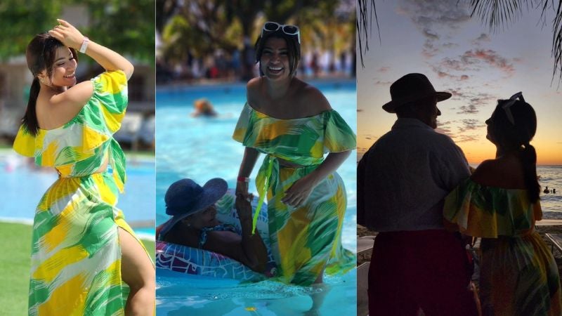 Milagro Flores con su familia en Roatán