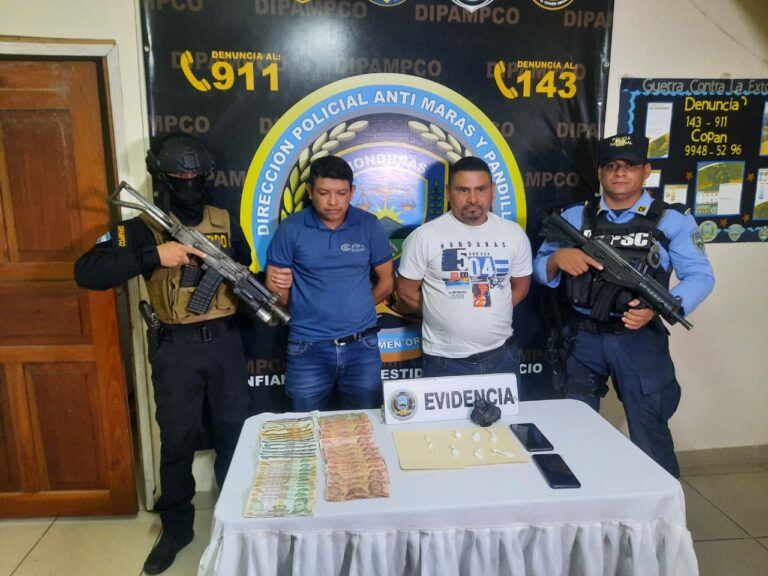 Por tráfico de drogas, capturan a «El Diablo» y «El Piraña» en Copán