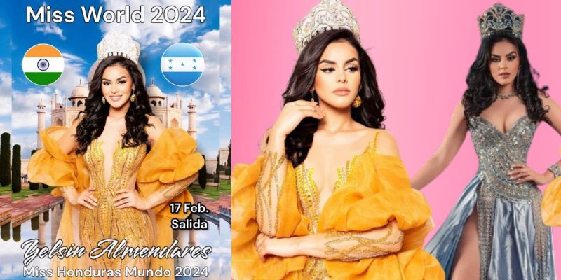 Hondureña Yelsi Almendarez emprende viaje a Miss Mundo 2024