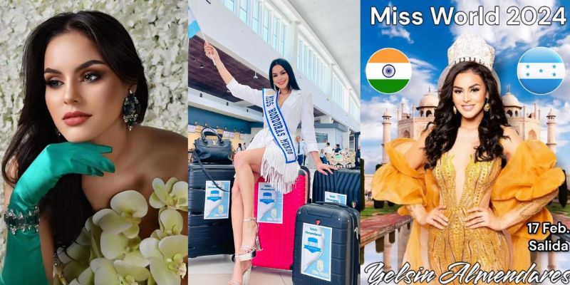 Hondureña Yelsi Almendarez emprende viaje a Miss Mundo 2024
