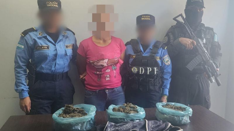 capturan mujer marihuana Olancho