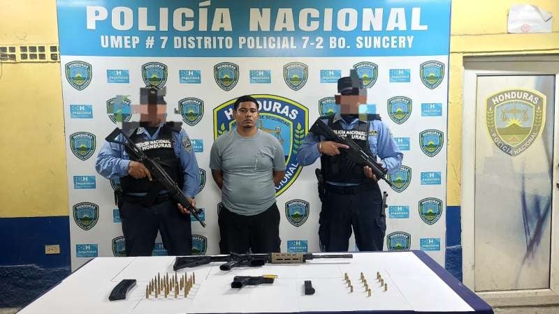 Capturan a pandillero con fusil en SPS