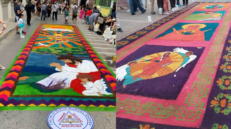 Alfombras de aserrín en Comayagua