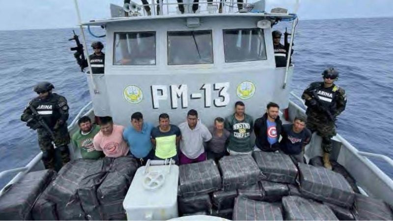 Cocaína decomisada naval salvadoreña