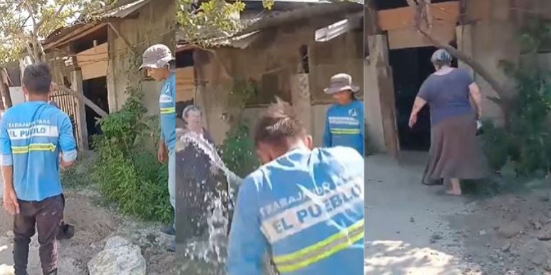 Señora lanza supuesta agua caliente a empleado público en Choloma