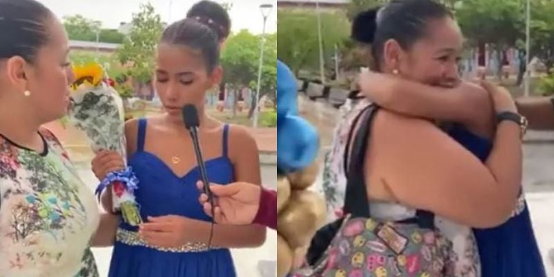 Madre le celebra los 15 años a su hija en un parque público