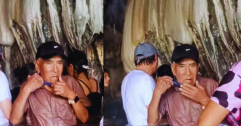 Captan a turista mientras se afeita en cuevas de Hidalgo, México