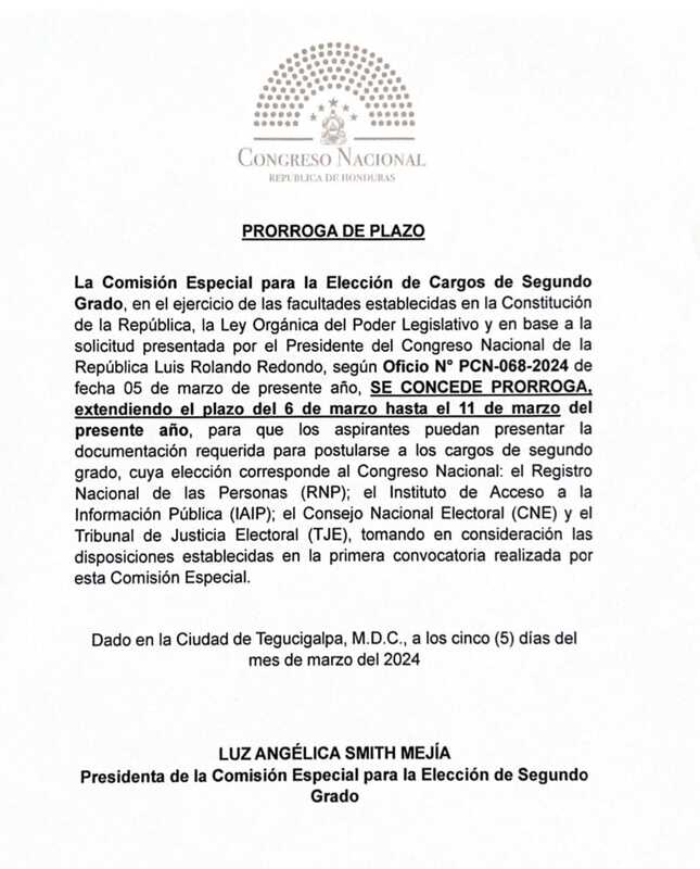 Extienden hasta el 11 de marzo postulaciones a cargos de segundo grado