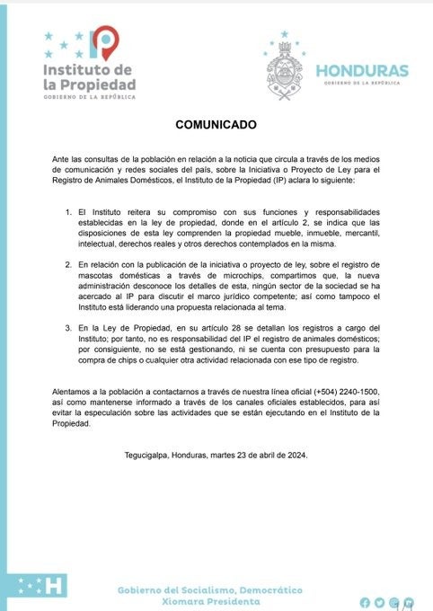 IP desconoce iniciativa encaminada a registrar mascotas a través de microchips