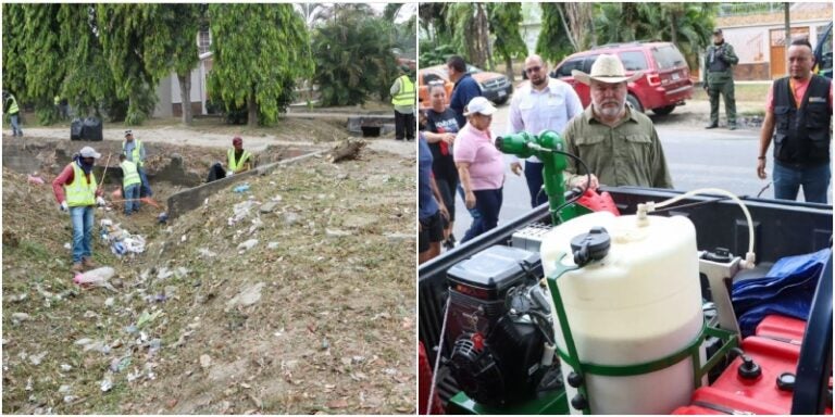 Contreras y colaboradores realizan operativos de limpieza y fumigación en la Fesitranh