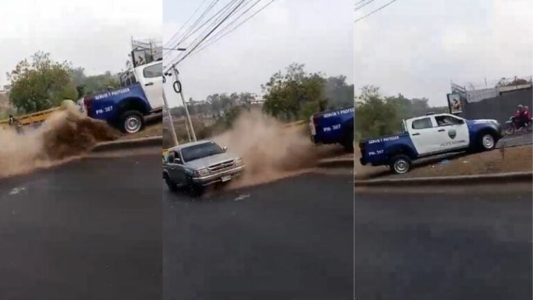 ¿Y el ejemplo? Patrulla de la Policía se salta la mediana en TGU