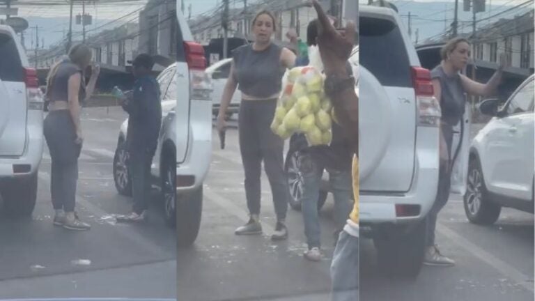 Con arma en mano, mujer amenaza a un limpiador de parabrisas en TGU