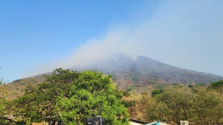 Incendio forestal arrasa zonas altas en la Isla del Tigre, Amapala
