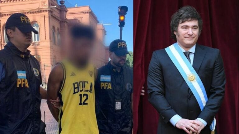 Hombre quiso entrar a la Casa Rosada de Argentina con un machete