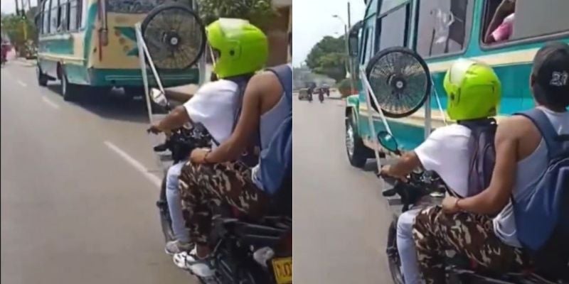 Ante las altas temperaturas una persona decide incorporarle ventilador a una motocicleta