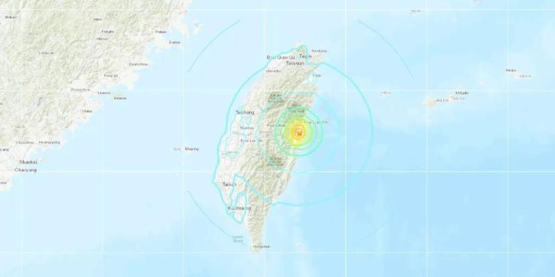 Sismo de magnitud 6,3 sacude la costa este de Taiwán