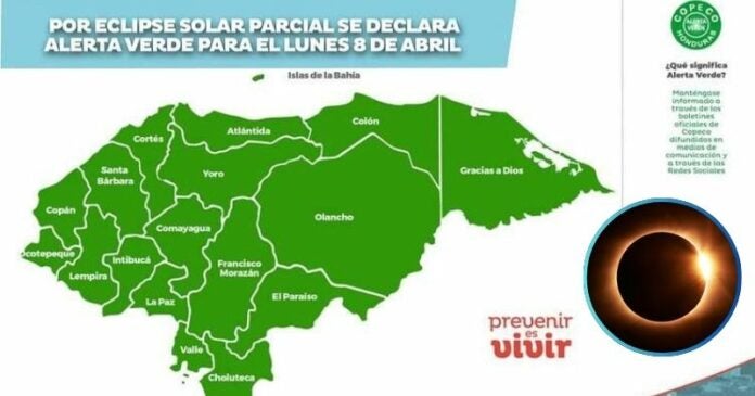 COPECO declara alerta verde por el eclipse solar de mañana