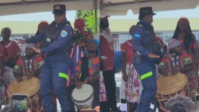 Policía garífuna baila punta