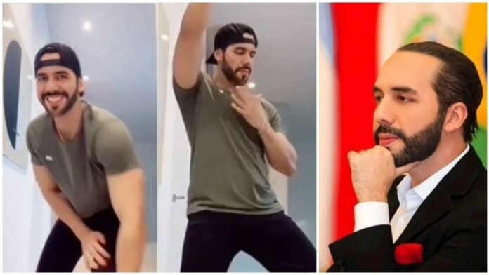 Nayib Bukele bailando reguetón