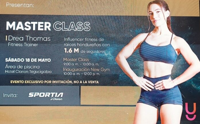 Sportia/ Diunsa auspicia “Master Class” con Drea Thomas en inauguración de gimnasio.