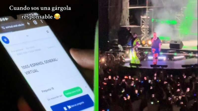 Joven realiza examen en concierto