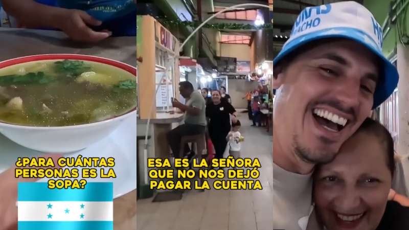 Hondureña paga almuerzo a extranjeros