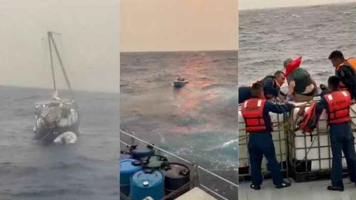 Fuerza naval rescata barco a la deriva con tres tripulantes en Guanaja