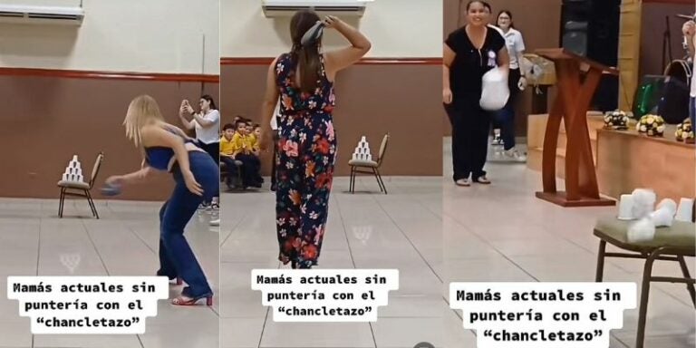 ¿El poder de la chancla? Madres demuestran su puntería con la sandalias en SPS