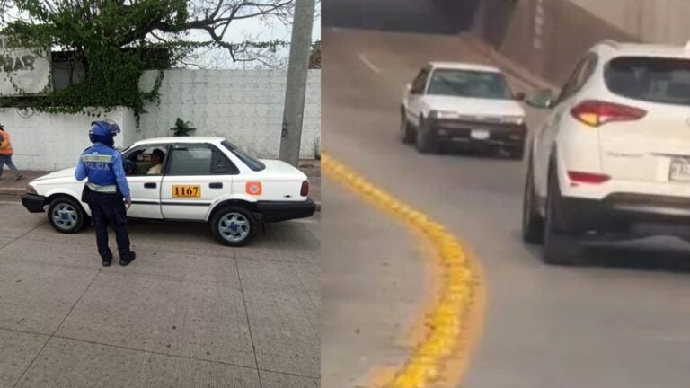 multan a taxista en retroceso en TGU