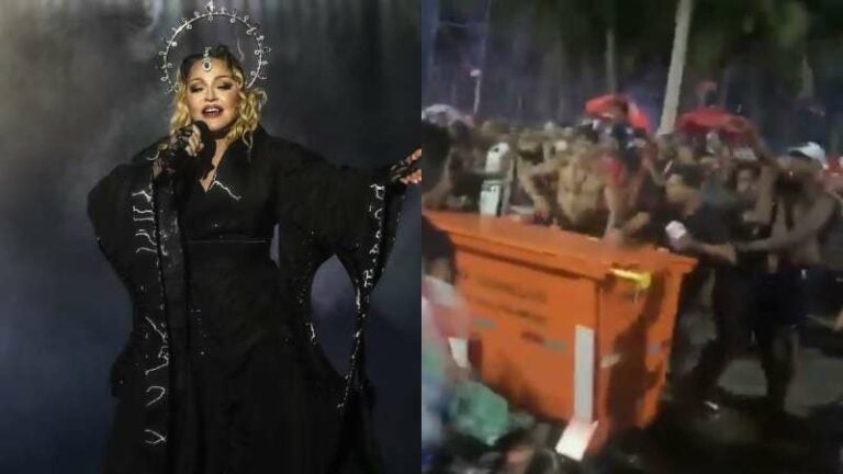 Fans de Madonna en Río de Janeiro atrapan ladrón y lo arrojan a bote de basura