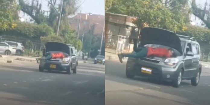 mecánico repara carro