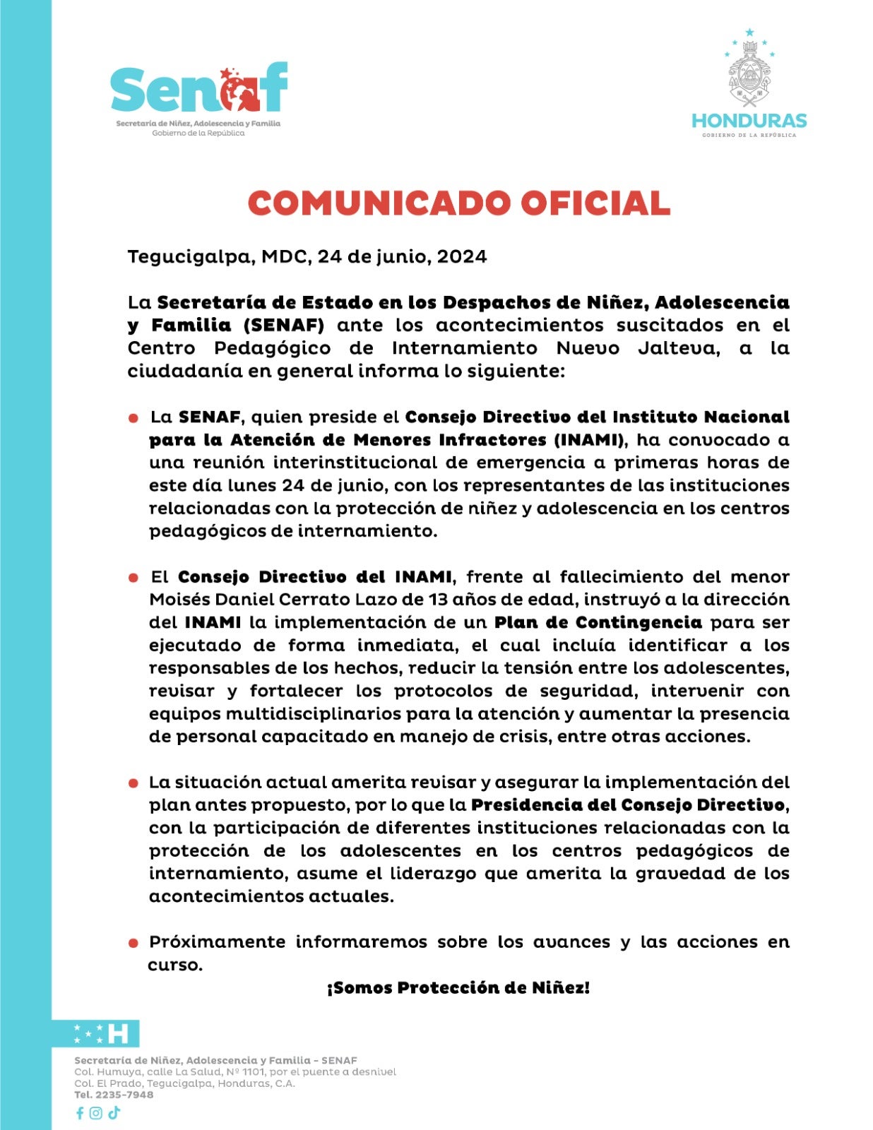 Comunicado Senaf