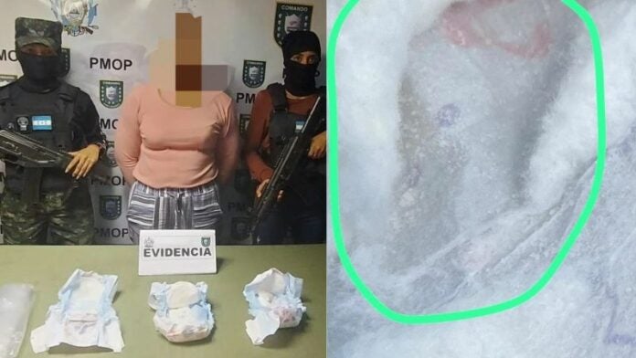 Mujer droga pañales Támara