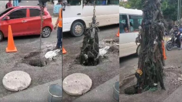 Sacan basura de una alcantarilla en Tegucigalpa