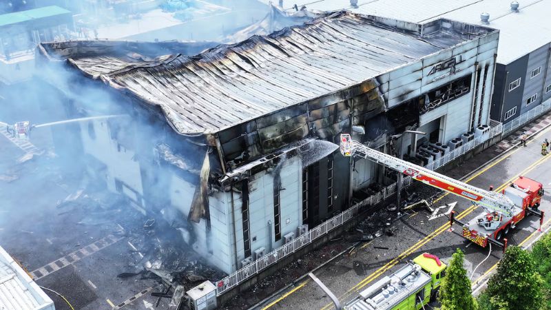 Incendio en una fábrica de Corea del Sur