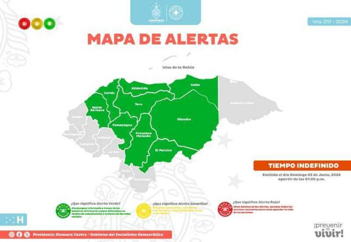 COPECO declara alerta verde en 9 departamentos por contaminación