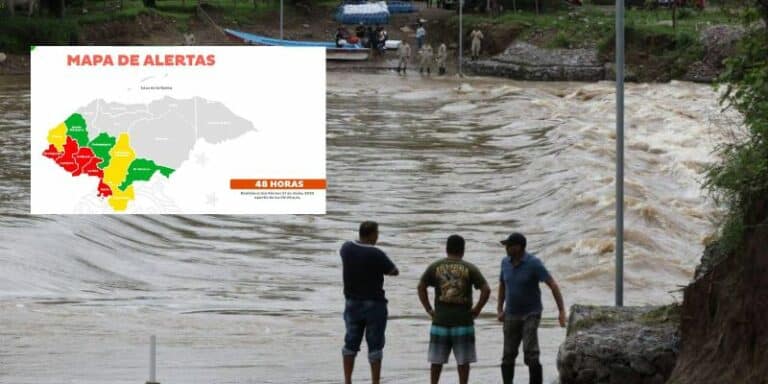 Por lluvias extienden por 48 horas más las alertas y bajan a amarilla a Choluteca