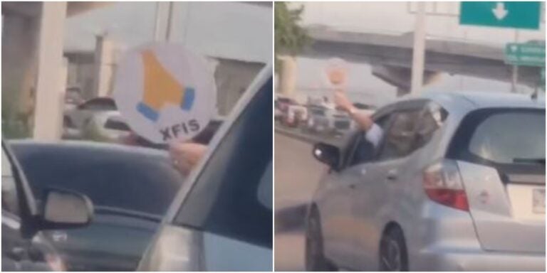 Conductora pide el paso con emojis en el tráfico de Tegucigalpa