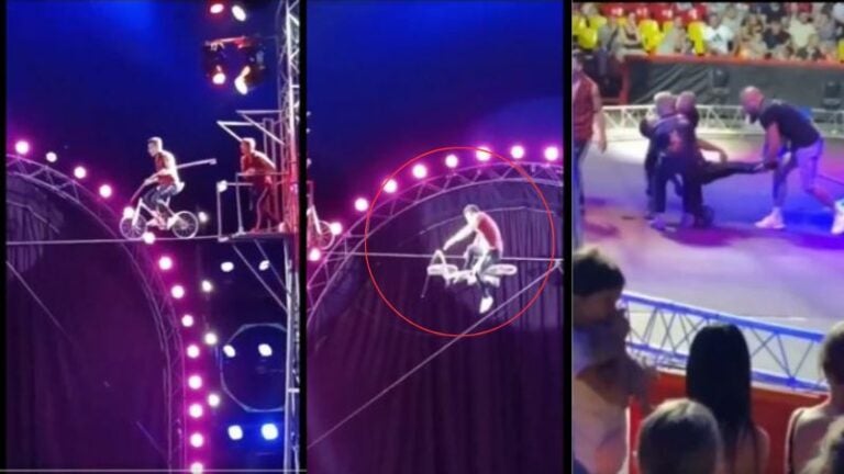 VIDEO: Acróbata muere al caer de la cuerda floja en un show