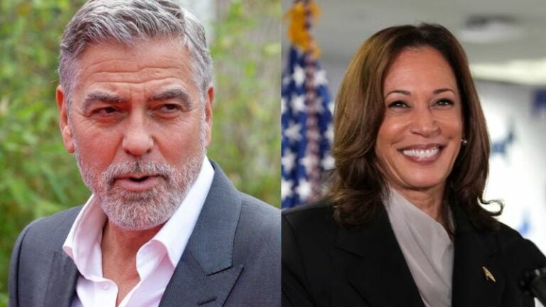 George Clooney y Kamala Harris