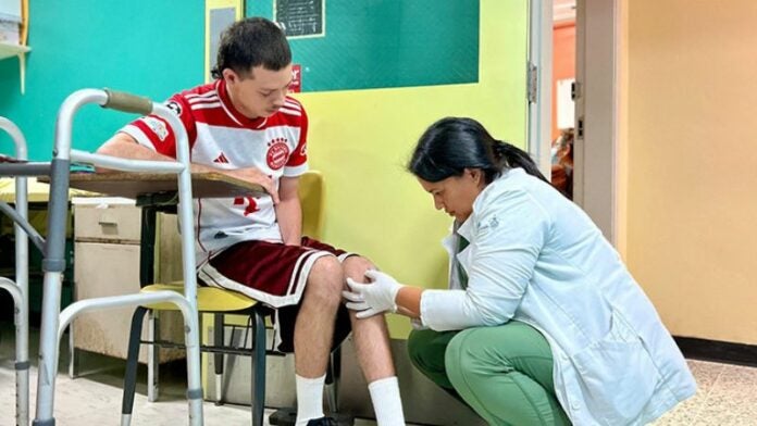 abarrotada terapia física accidentados