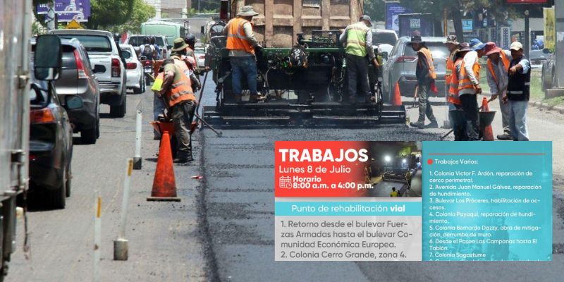 AMDC anuncia cierres de calles por trabajos de reparación en la capital
