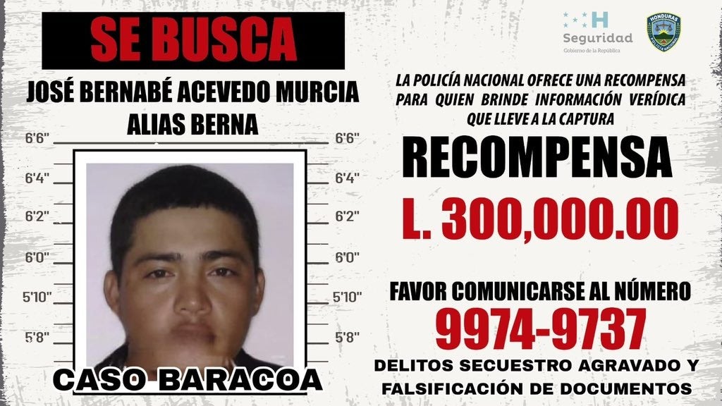José Bernabé Acevedo Murcia (de 29 años) es originario de Pespire, Choluteca. Es residente en el Ramal del Tigre en Puerto Cortés. Sería el cabecilla de la organización criminal responsable de desaparecer a las 12 personas. 