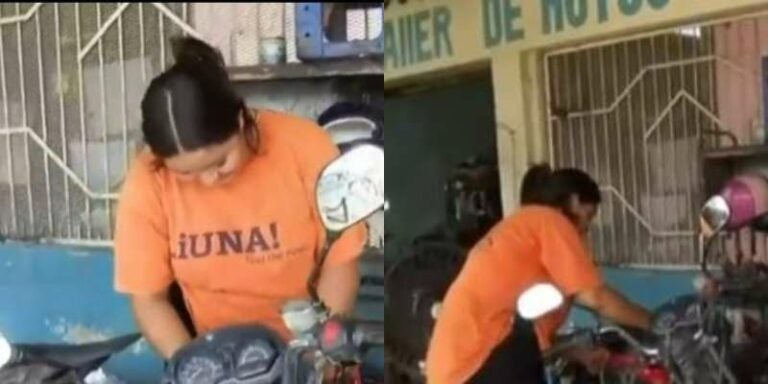 jovencita repara motocicletas